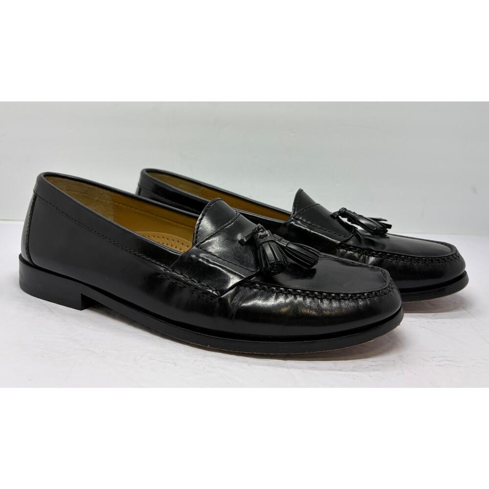 Cole Haan Black Leather Tassel Loafers